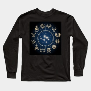 Horoscope Circle with Zodiac Signs Long Sleeve T-Shirt